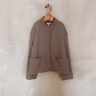 madder madder “MEE” CHECK BUTTONS JACKET(ノーカラージャケット)