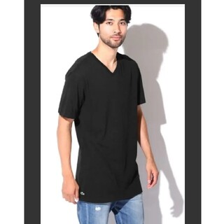 ラコステ(LACOSTE)のラコステ　Tシャツ　ブラック　Vネック(Tシャツ/カットソー(半袖/袖なし))