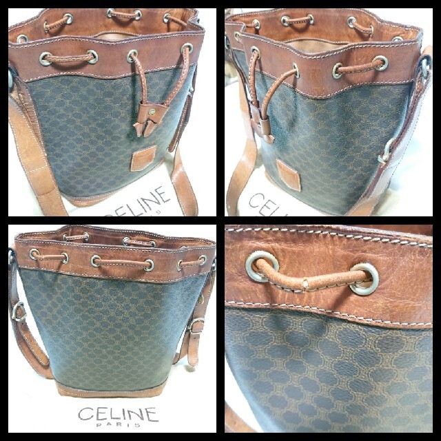 CELINE マカダム柄 ショルダーバッグ 巾着 バケツ型 | marodi.com