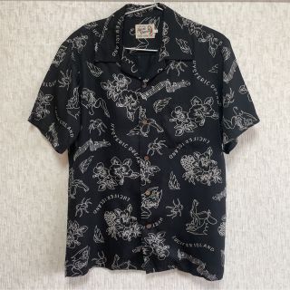 ヒステリックグラマー(HYSTERIC GLAMOUR)の【大幅値下げ】HYSTERIC GLAMOUR オープンカラー　アロハ　ブラック(シャツ/ブラウス(半袖/袖なし))