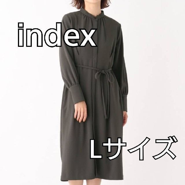 INDEX(インデックス)の2189 index インデックス タックワンピース ダークグレー L 新品 レディースのワンピース(ひざ丈ワンピース)の商品写真