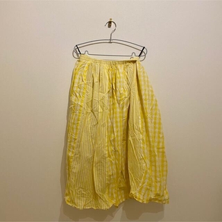 フラワー(flower)のvintage check stripe skirt(ロングスカート)