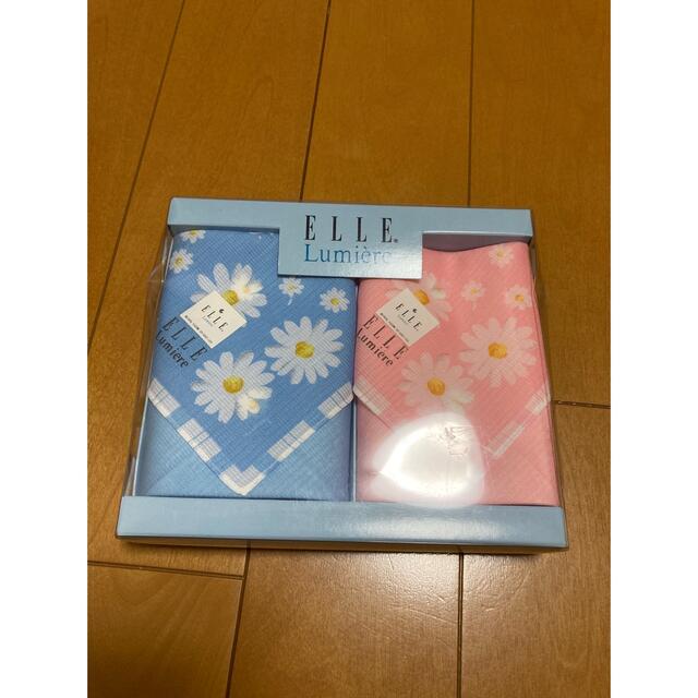 ELLE(エル)のELLE ハンカチ2枚組 ハンドメイドのファッション小物(ハンカチ/バンダナ)の商品写真