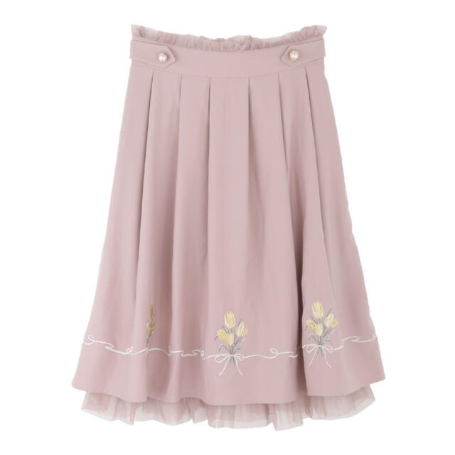 axes femme(アクシーズファム)のチューリップ刺繍　スカート レディースのスカート(ひざ丈スカート)の商品写真