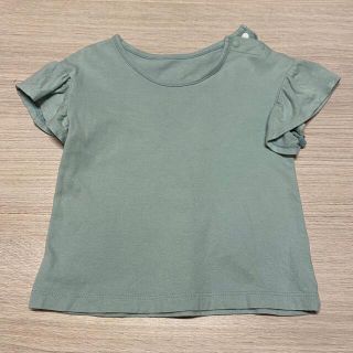 ユニクロ(UNIQLO)のTシャツ/UNIQLO/80㎝/女の子/ミントグリーン/フリル(Ｔシャツ)