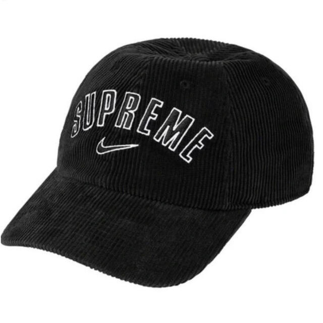 【日本限定モデル】 Arc Nike Supreme - Supreme Corduroy 黒 cap 6-Panel キャップ