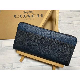 コーチ(COACH)の【売約済】コーチ長財布ベースボール ステッチ (F21369)ダークブルー(長財布)