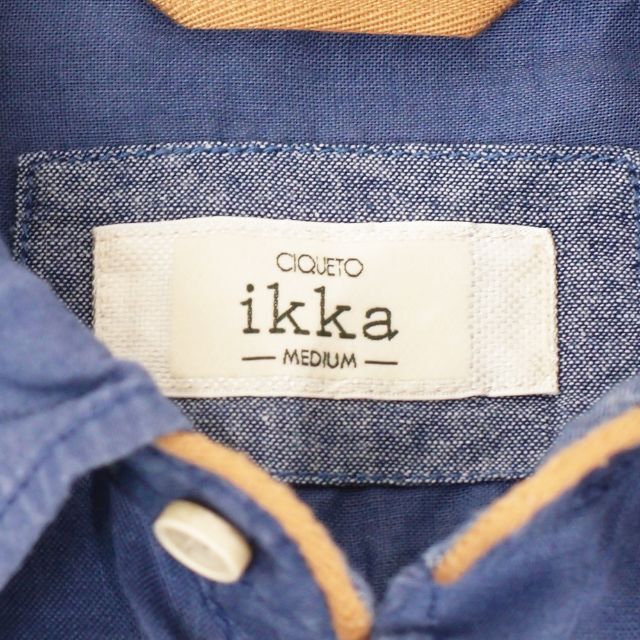 ikka(イッカ)のikka リネン 7分袖シャツ ネイビー Mサイズ メンズのトップス(シャツ)の商品写真