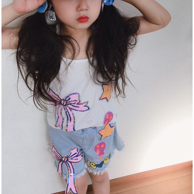 セットアップ キャミソール+デザイン パンツ キッズ/ベビー/マタニティのキッズ服女の子用(90cm~)(パンツ/スパッツ)の商品写真