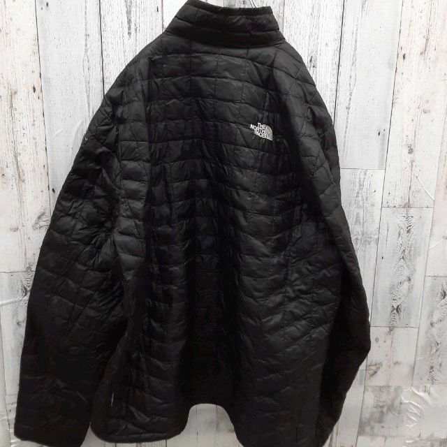 US規格ノースフェイス中綿ジャケットアウターブルゾン刺繍ロゴブラック黒