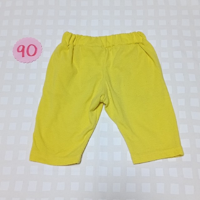 90♪フリル付きハーフパンツ♪ウエスト総ゴム♪イエロー♪お着替え♪保育園 キッズ/ベビー/マタニティのキッズ服女の子用(90cm~)(パンツ/スパッツ)の商品写真