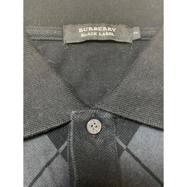 BURBERRY BLACK LABEL(バーバリーブラックレーベル)のバーバリー　Mサイズ　ポロシャツ　ラガーシャツ メンズのトップス(ポロシャツ)の商品写真
