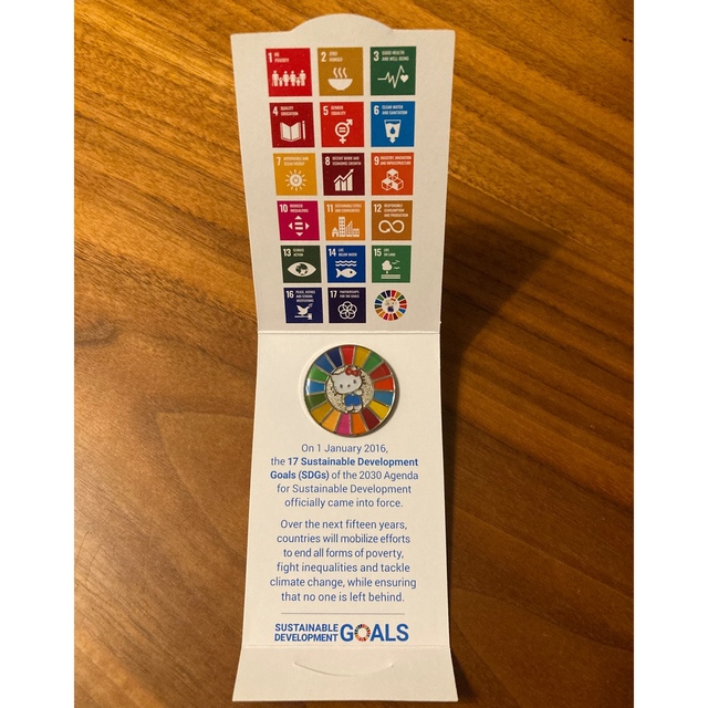 サンリオ(サンリオ)のハローキティ　SDGs　国連公式セーフティランヤード　＆　ラペルピン レディースのアクセサリー(ブローチ/コサージュ)の商品写真