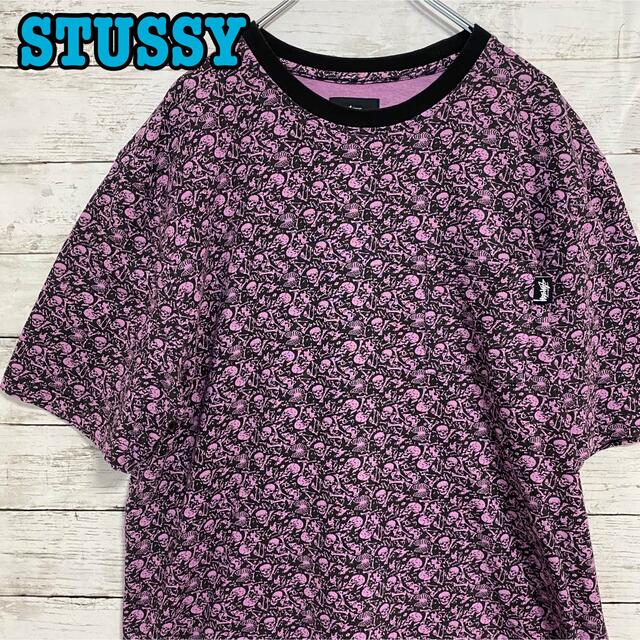 STUSSY - 【入手困難】STUSSY Tシャツ Lサイズ 総柄 スカル レア