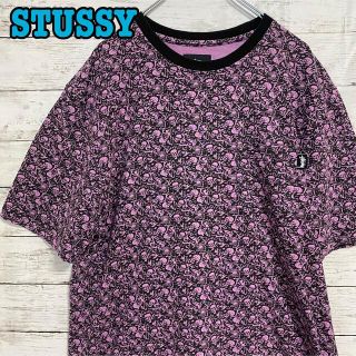 ステューシー(STUSSY)の【入手困難】STUSSY Tシャツ　Lサイズ　総柄　スカル　レアデザイン　希少品(Tシャツ/カットソー(半袖/袖なし))