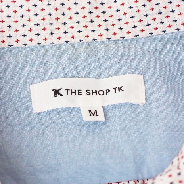 THE SHOP TK(ザショップティーケー)のTHE SHOP TK コットン ポリエステル 総柄 半袖シャツ ホワイト M メンズのトップス(シャツ)の商品写真