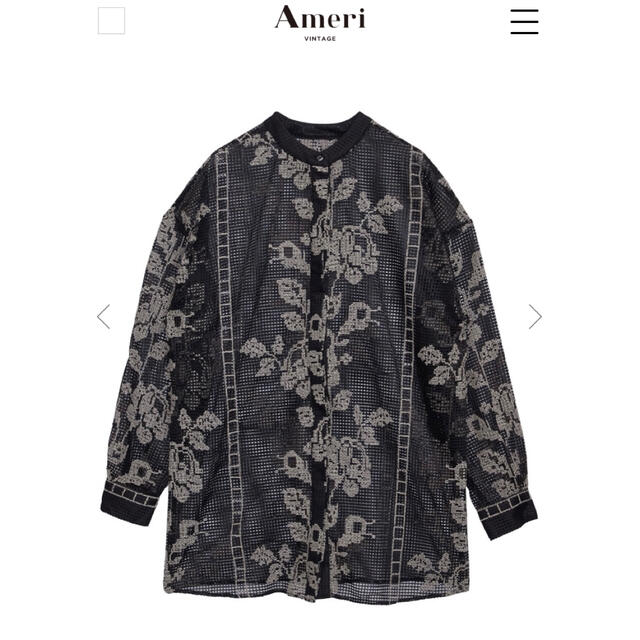 【Ameri VINTAGE】CROSS STITCH LIKE SHIRT 黒