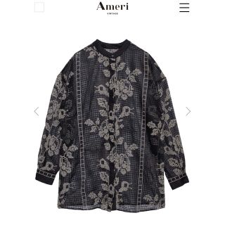 アメリヴィンテージ(Ameri VINTAGE)の【Ameri VINTAGE】CROSS STITCH LIKE SHIRT 黒(シャツ/ブラウス(長袖/七分))