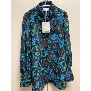 新品　GANNI ガニー　シアー　花柄　透け　ブラウス