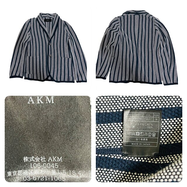 AKM(エイケイエム)のAKM 19SS SHAWL STRIPE 2B JKT ショールカラー メンズのジャケット/アウター(テーラードジャケット)の商品写真