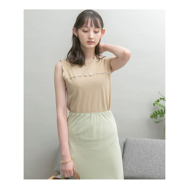 UR Lab.(アーバンリサーチラボ)の【BEIGE】配色メロートップス レディースのトップス(タンクトップ)の商品写真