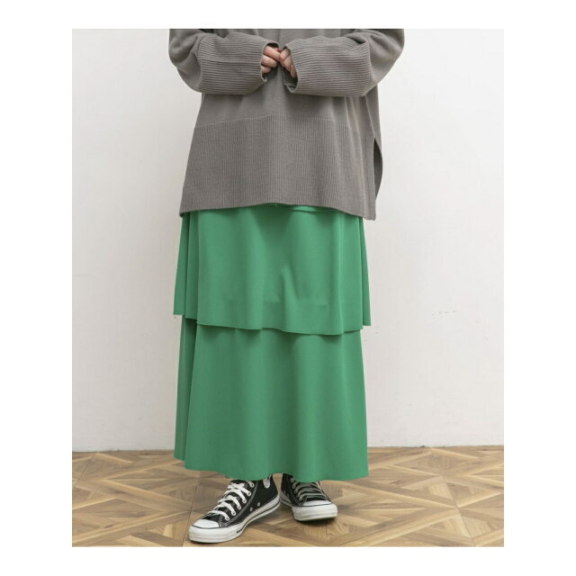 UR Lab.(アーバンリサーチラボ)の【GREEN】ティアードスカート レディースのスカート(ロングスカート)の商品写真