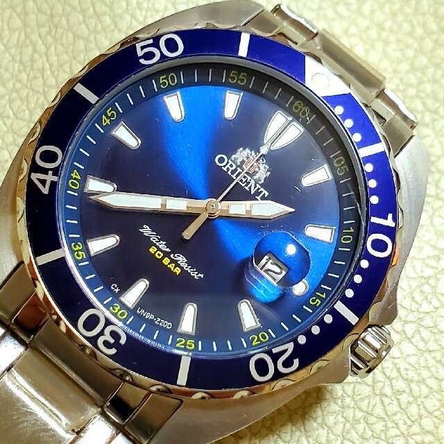ORIENT - 良品 ORIENT オリエント 20BAR デイト ブルー クォーツ
