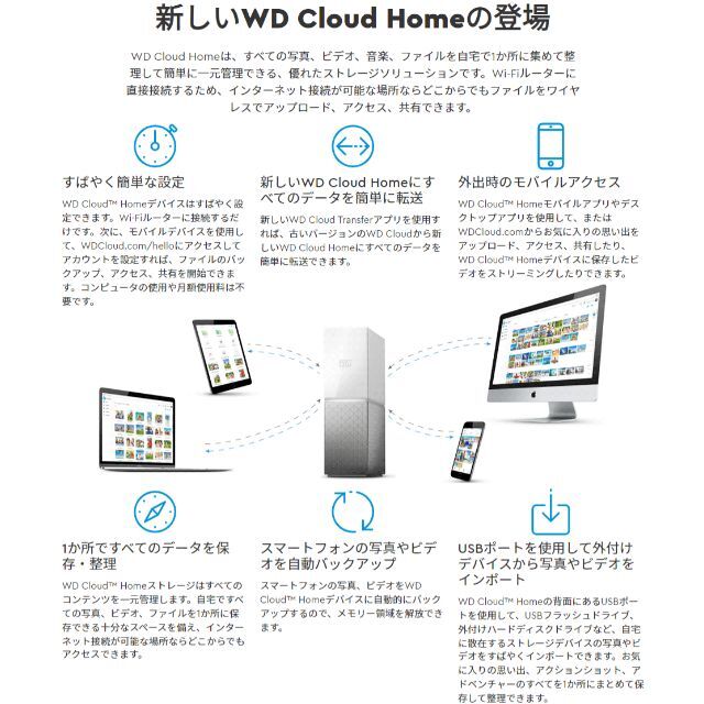 新品■WD My Cloud Home Duo 4TB■NAS/クラウド スマホ/家電/カメラのPC/タブレット(PC周辺機器)の商品写真