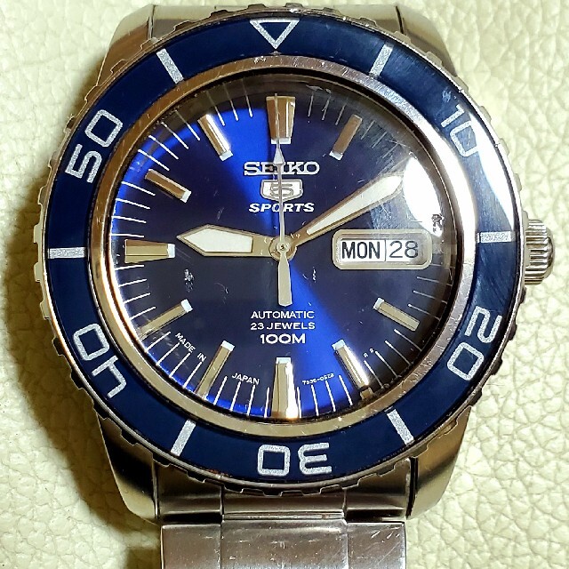 人気2023 SEIKO - SEIKO セイコー5 スポーツ デイデイト ブルー