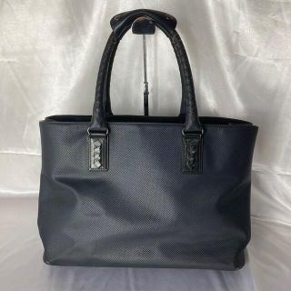 ボッテガヴェネタ(Bottega Veneta)のボッテガヴェネタ　マルコポーロ　トートバッグ　ネイビー　A4収納可(ビジネスバッグ)