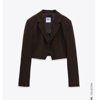 ザラ(ZARA)のクロップド チェック ブレザー zara(テーラードジャケット)