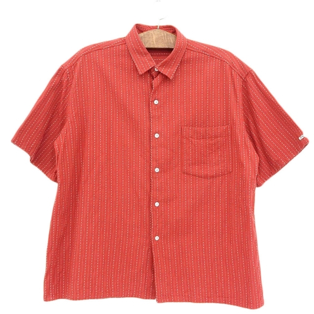 Porter Classic ポータークラシック シャツ サイズ:2 ペイントチェック コットンガーゼ 半袖 GAUZE SHORT SLEEVE SHIRT ARTIST PAINT 21SS ブルー トップス カットソー カジュアルシャツ ブランド ストリート【メンズ】【美品】