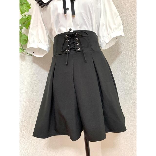 編み上げリボン スピンドルショートパンツ キュロットスカート 大きい