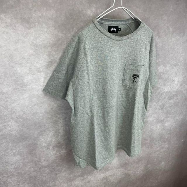 即完売・美品】Stussy ステューシー シルバー刺繍ロゴTシャツ