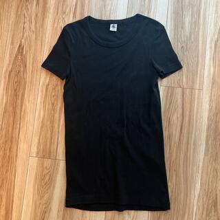 プチバトー(PETIT BATEAU)のプチバトー　クルーネック　Tシャツ　黒　ブラック(Tシャツ(半袖/袖なし))