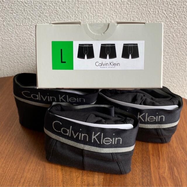 Calvin Klein(カルバンクライン)の海外正規品☆カルバンクライン ボクサーパンツ 3枚セット ブラック 黒 Lサイズ メンズのアンダーウェア(ボクサーパンツ)の商品写真