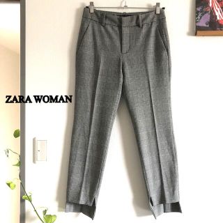 ザラ(ZARA)の試着のみ☆ZARA WOMAN☆グレンチェックセンタープレステーパードパンツ(カジュアルパンツ)