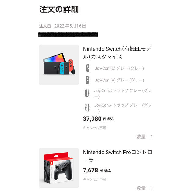任天堂Switchカスタマイズ　Joy-Conグレー　ストラップブラック