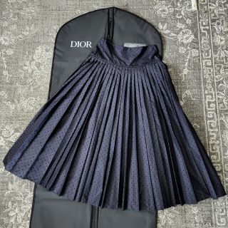 ChristianDior クリスチャンディオール デニムプリーツ スカート ロング ボトムス 142J04A3401 コットン ブルー 34 美品  45672