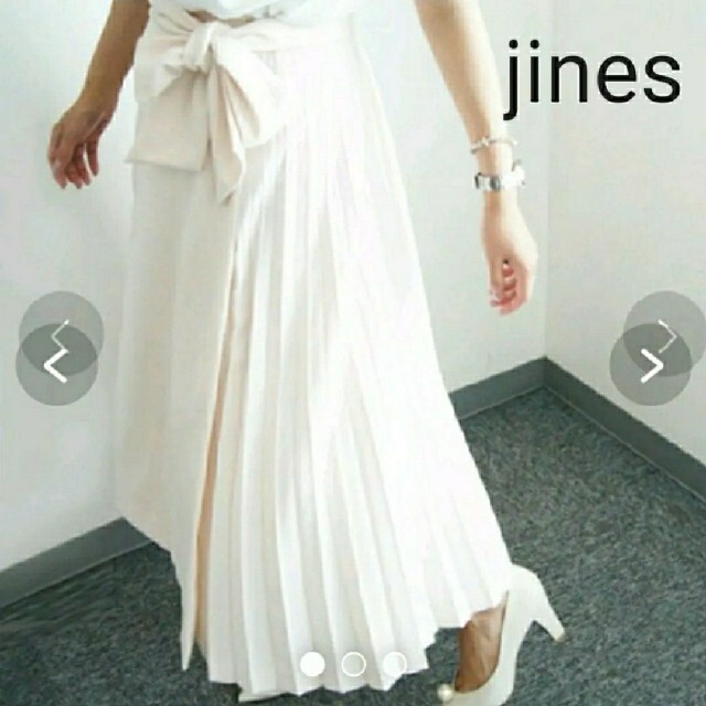 Jines(ジネス)のjines定価18480円 サイドプリーツスカート レディースのスカート(ロングスカート)の商品写真