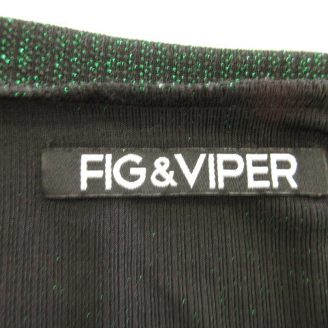 FIG&VIPER(フィグアンドヴァイパー)のフィグ&バイパー FIG&VIPER カットソー 長袖 Vネック ラメ 緑 F レディースのトップス(カットソー(長袖/七分))の商品写真