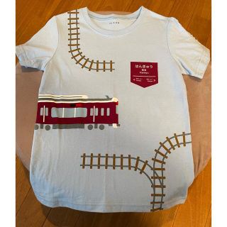 ブランシェス(Branshes)のブランシェス×阪急電車　コラボTシャツ　水色　130 美品(Tシャツ/カットソー)