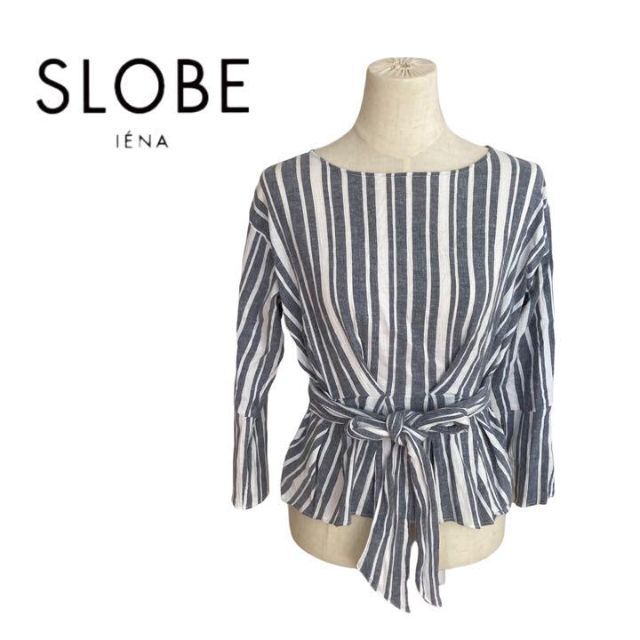 SLOBE IENA - SLOBE IENA イエナ トップス ストライプ 白 紺色