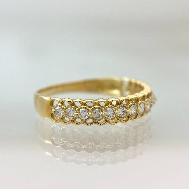 新品 ダイヤ リング 0.22ct K18 レディースのアクセサリー(リング(指輪))の商品写真