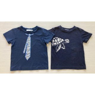 タルティーヌ エ ショコラ(Tartine et Chocolat)の日本製！タルティーヌエショコラ★110cm  Tシャツ リバティ ネクタイ(Tシャツ/カットソー)