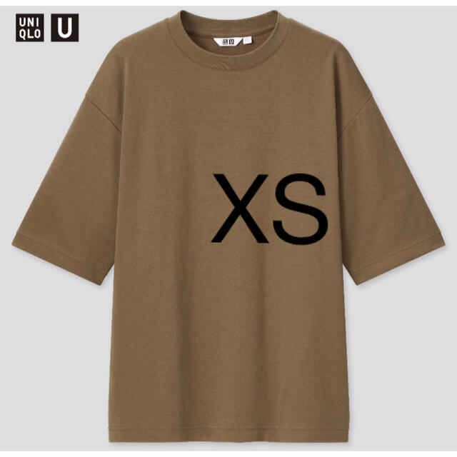 UNIQLO(ユニクロ)のUNIQLO U エアリズムコットンオーバーサイズTシャツ ダークブラウン XS レディースのトップス(Tシャツ(半袖/袖なし))の商品写真