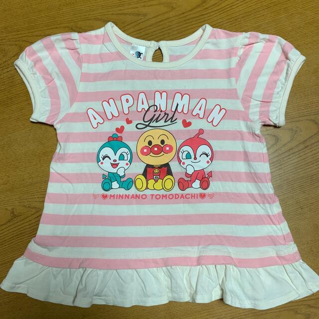 アンパンマン(アンパンマン)のアンパンマン 裾フリル半袖Tシャツ100㎝ キッズ/ベビー/マタニティのキッズ服女の子用(90cm~)(Tシャツ/カットソー)の商品写真