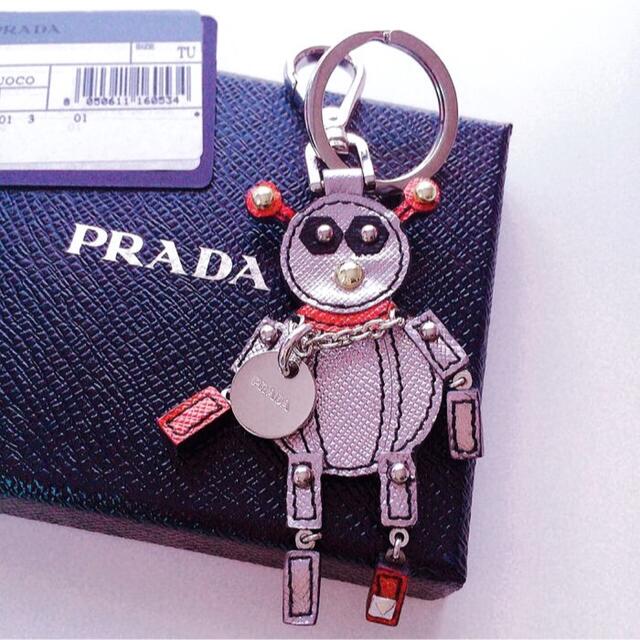 PRADA プラダ キーリング キーチャーム ロボット サフィアーノロボット-