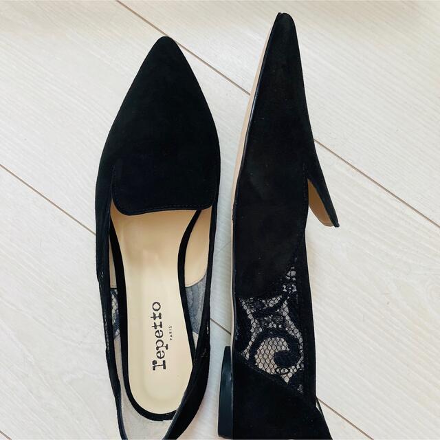 repetto(レペット)の新品 repetto レペット 39 スエード レース パンプス 定49500円 レディースの靴/シューズ(ハイヒール/パンプス)の商品写真