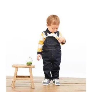 プチバトー(PETIT BATEAU)の美品☆プチバトー☆デニムサロペット☆12m74cm☆ジョージ王子が型違いを着用(ロンパース)